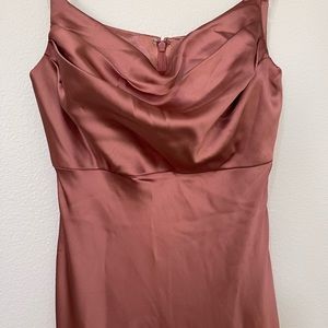 Revelry Skye Satin Dress in Desert Rose